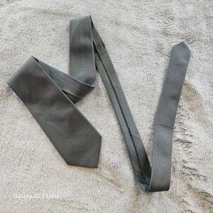 Charvet Place Vendome, 100% Silk, made in France, blue & green geometric pattern